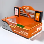 Retail drinks kiosk 3d render